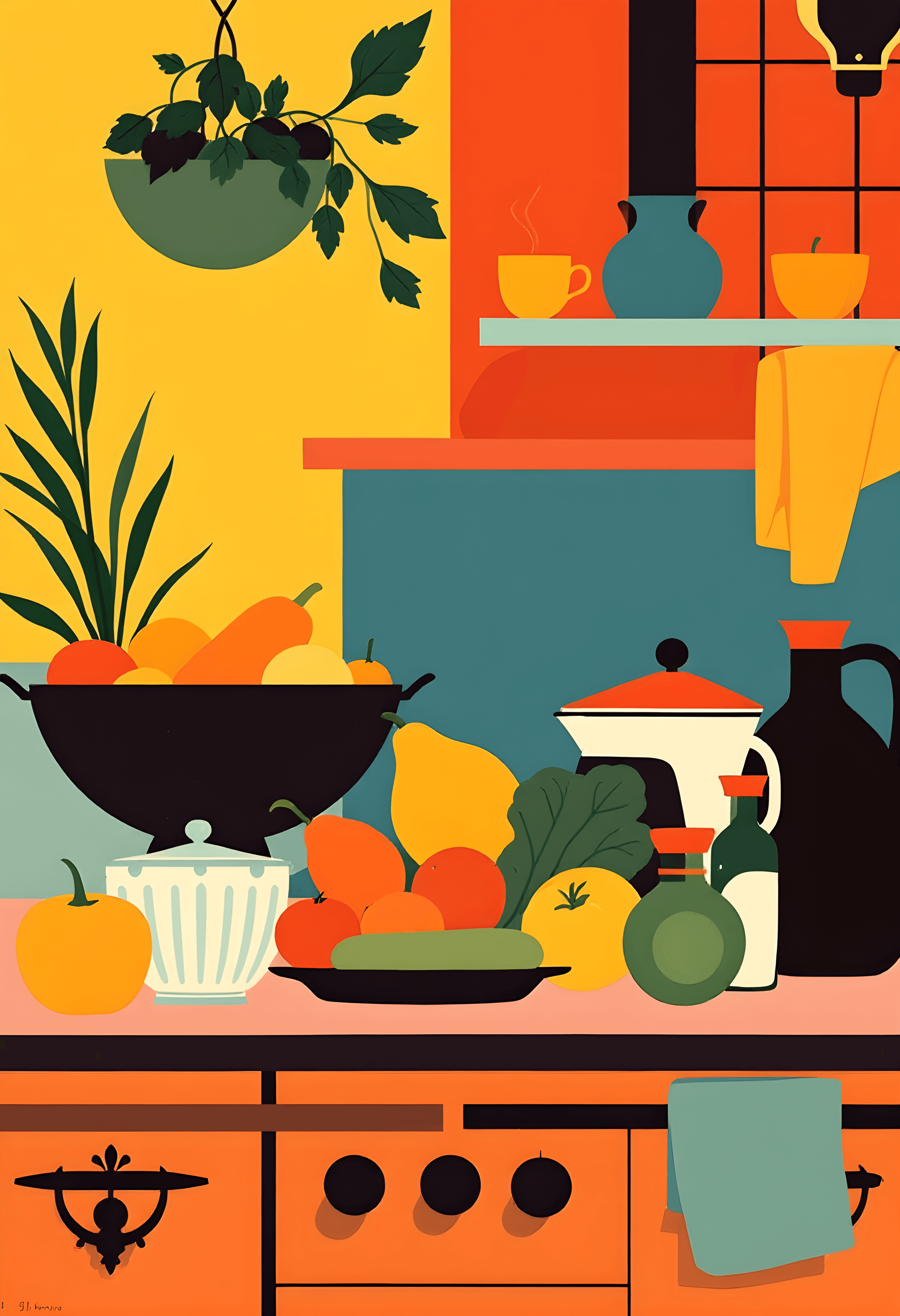 Vintage Italian kitchen scene #6