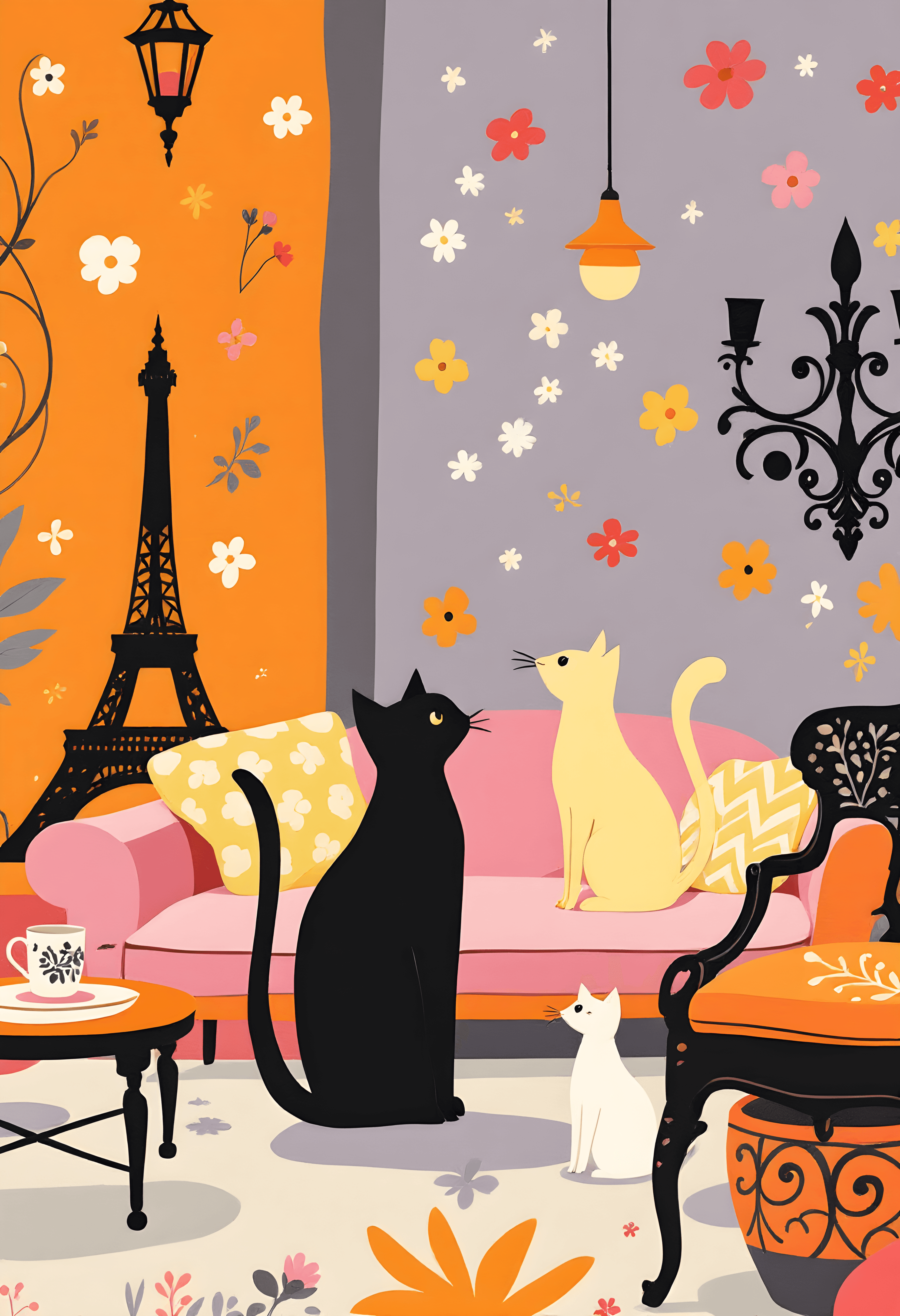 Mid-century Italian advertising poster, whimsical