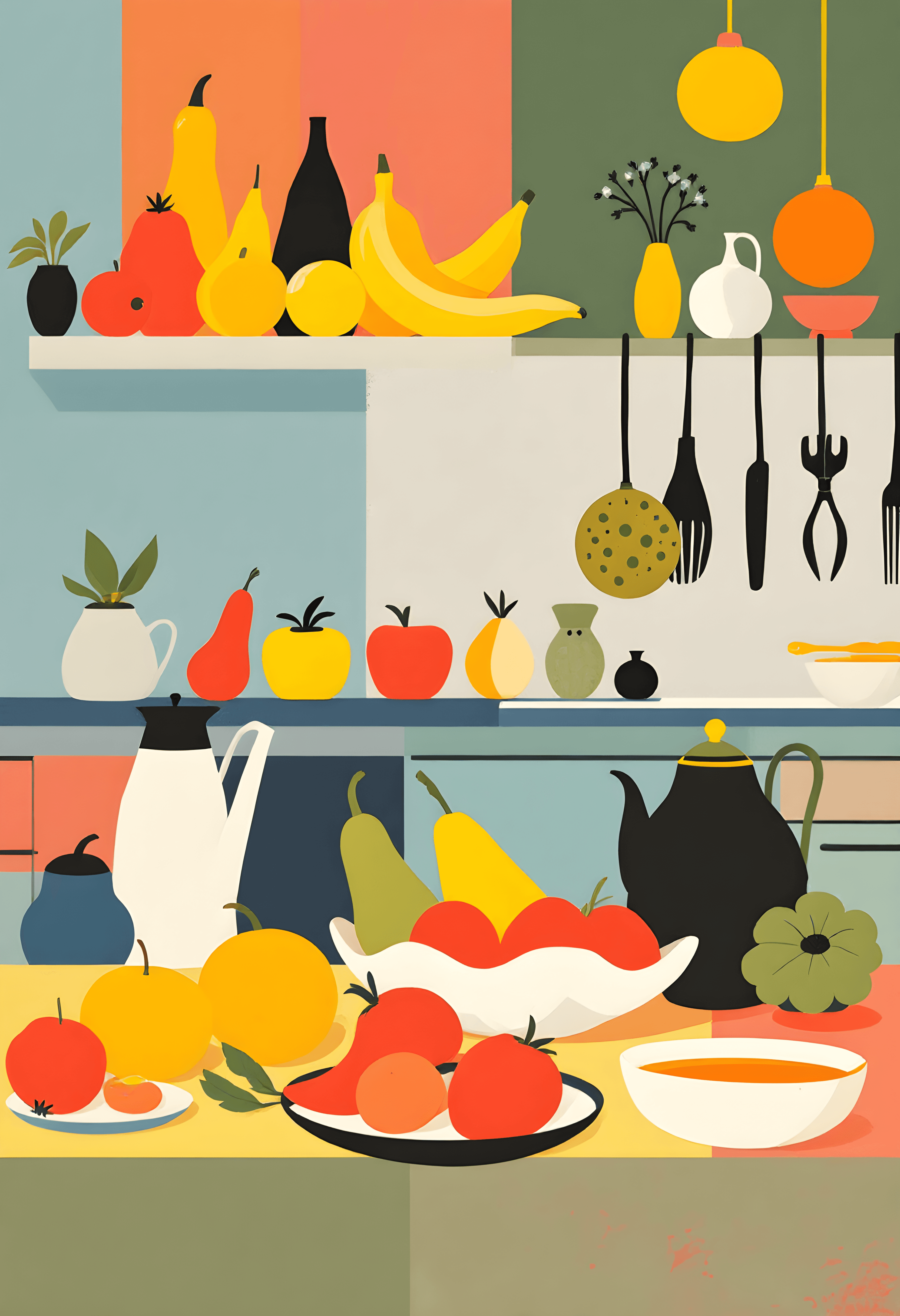 Vintage Italian kitchen scene